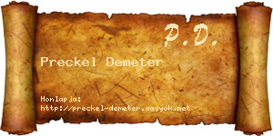 Preckel Demeter névjegykártya